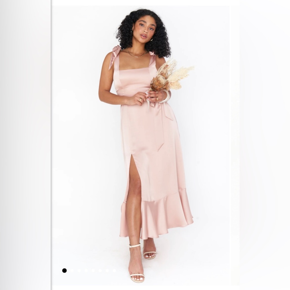 Claire Midi Dress ~ Rose Gold Luxe Satin *worn once*